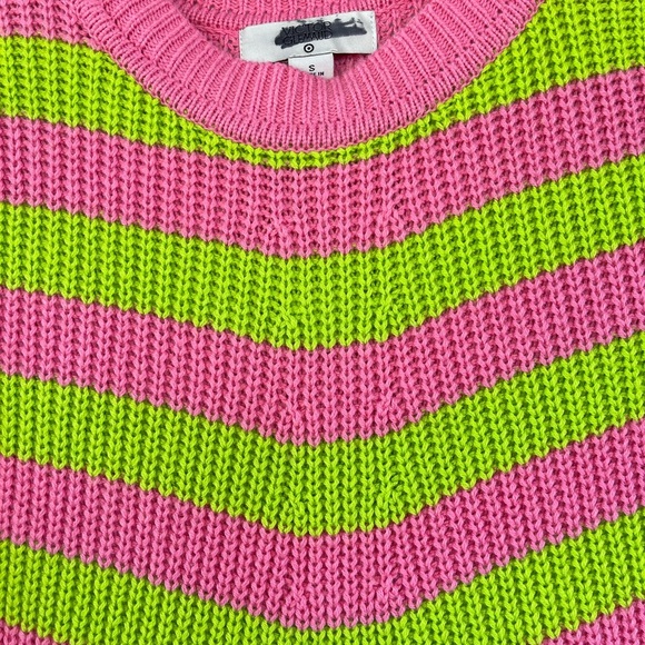 VICTOR GLEMAUD x TARGET Collab ~ Pink/Green Striped Sweater Dress ~ Small - Picture 7 of 12